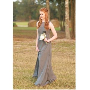 Azazie Justine Bridesmaid Dress Steel Gray